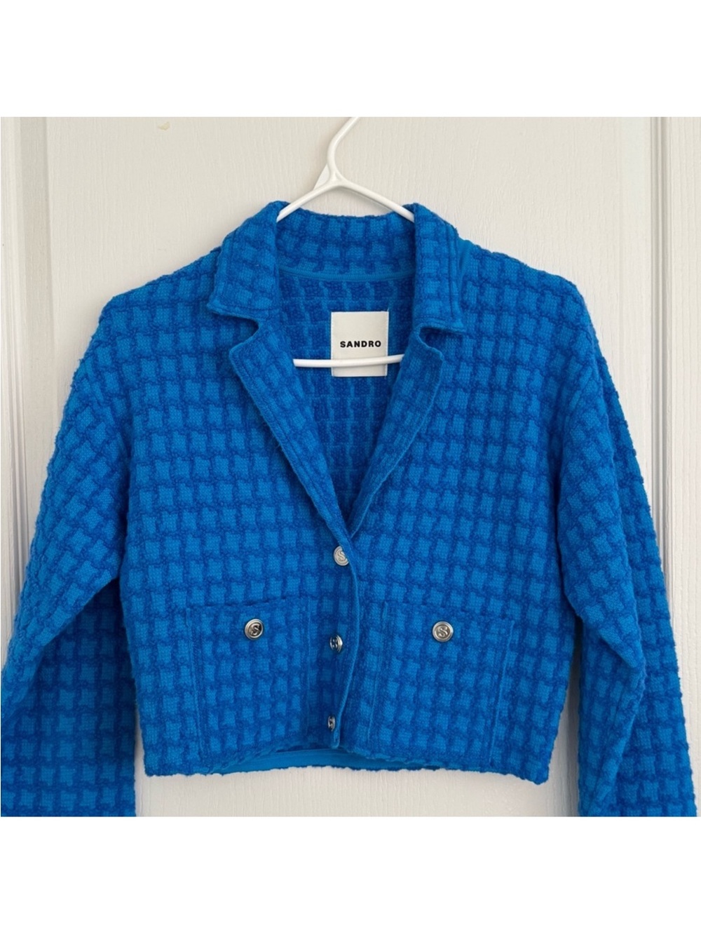 SANDRO BRIGHT BLUE WOMANS JACKET